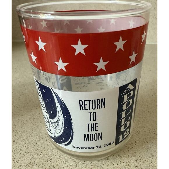 VTG LIBBEY APOLLO 11-12-13 MOON MISSION GLASSES SET Armstrong Swigert Aldrin - Picture 4 of 9